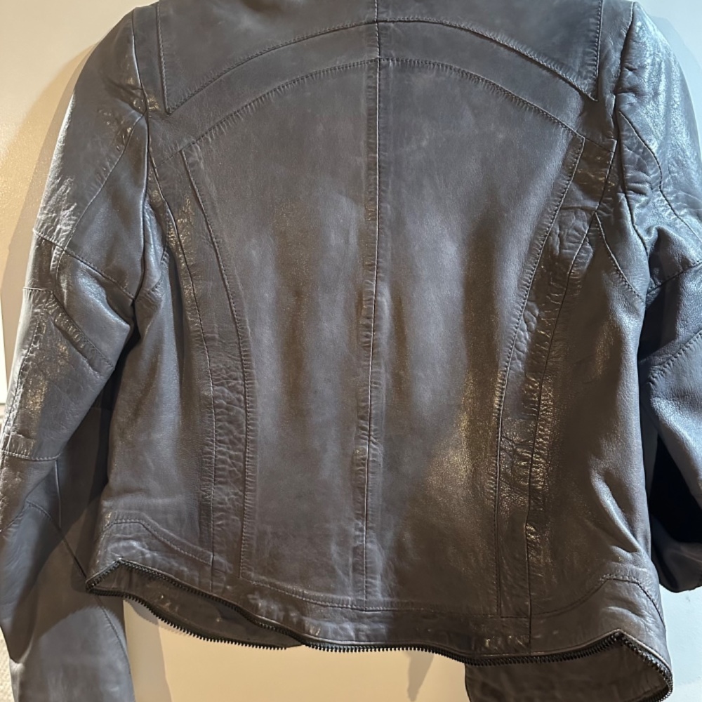 Zadig & Voltaire Lamb Leather Biker Jacket - Picture 3 of 5
